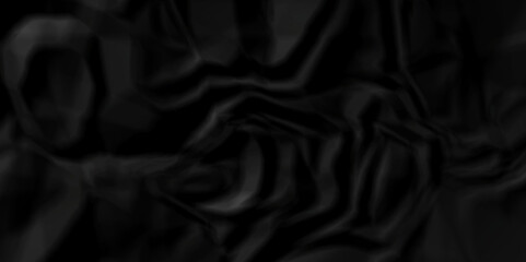 Dark black paper crumpled texture. black fabric crushed textured crumpled. Black wrinkly backdrop paper background. panorama grunge wrinkly paper texture background, crumpled pattern texture.