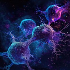 Cancer cells: a microscopic intricate world of cellular anomalies, glimpse into scientific realm of pathology, oncology, medical research unraveling complexities of this challenging health condition