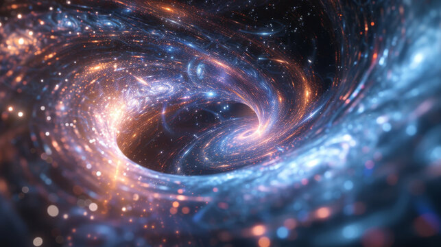 A hypnotic dance of light and shadow Gravity Wells unveil the mysterious and fascinating phenomenon of gravitational lensing where mive objects can bend and distort the paths