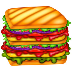 sandwich with ham and cheese