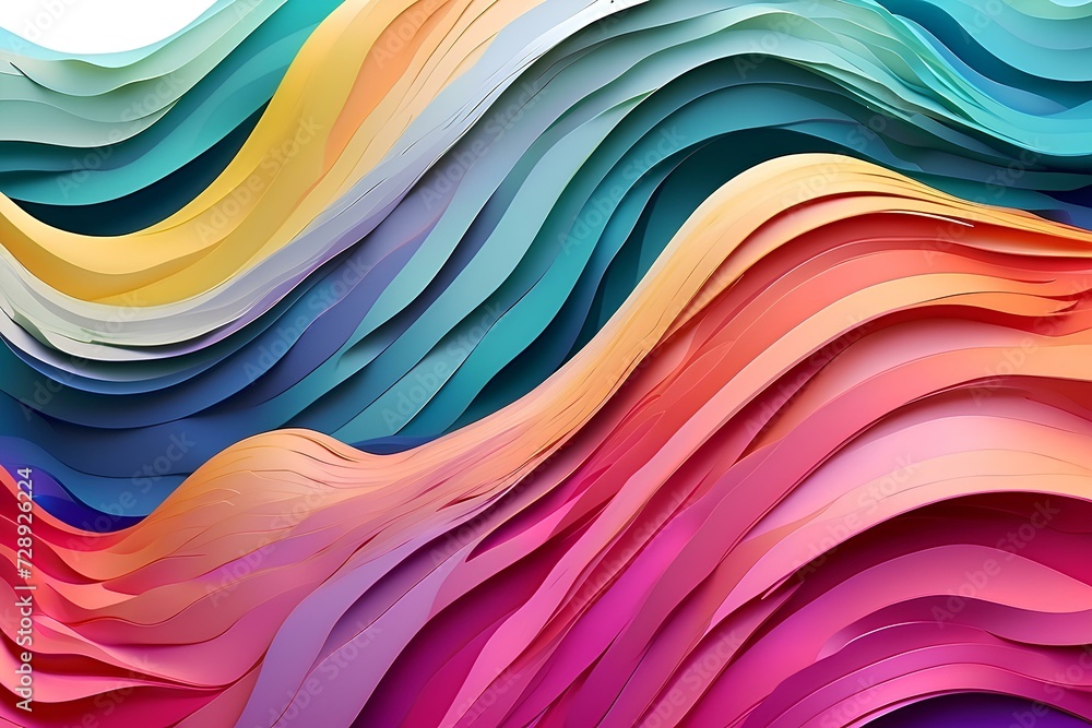 Aufkleber abstract colorful wavy object background, created by ai generated