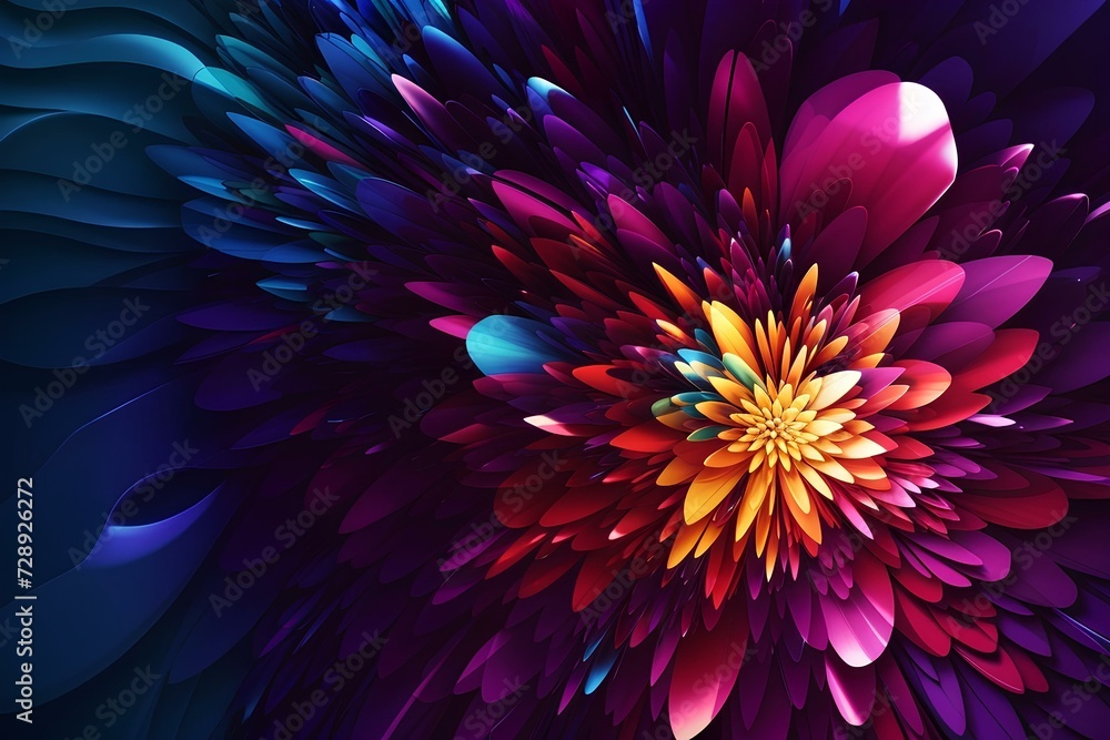 Poster mesmerizing 3d abstract multicolor background, created by ai generated