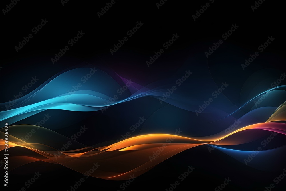 Poster abstract background waves color, created by ai generated