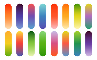 vector set of color Gradient Pallets, color swatch. catalog samples, trendy multicolored pallet