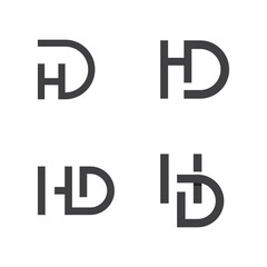 hd letter logo vector icon simple vector illustration