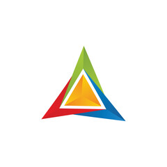 triangle logo design with 3d style