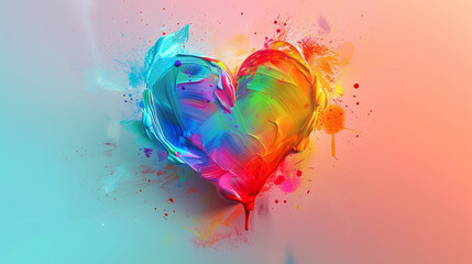 A graphic heart with rainbow colors, LGBTQ, pride	
 - obrazy, fototapety, plakaty