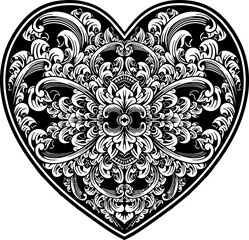 Stylisish elegant black heart design stock illustration