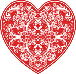 Stylisish elegant red heart design stock illustration