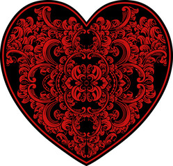 Stylisish elegant red heart design stock illustration