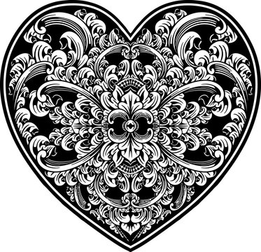 Stylisish elegant black heart design stock illustration