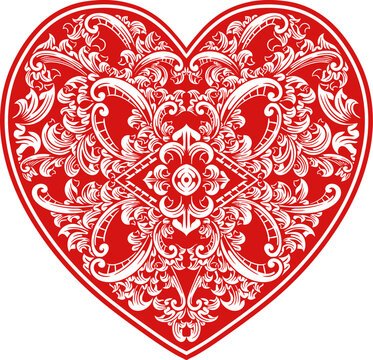 Stylisish elegant red heart design stock illustration