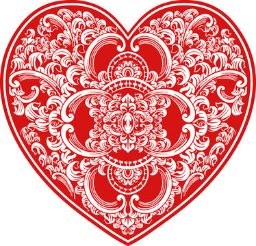 Stylisish elegant red heart design stock illustration