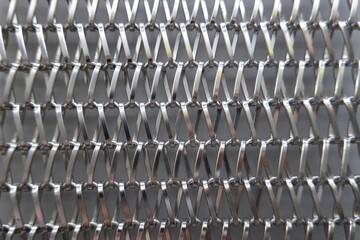 Stainless steel grating, abstract texture Metallic net background. metal mesh.