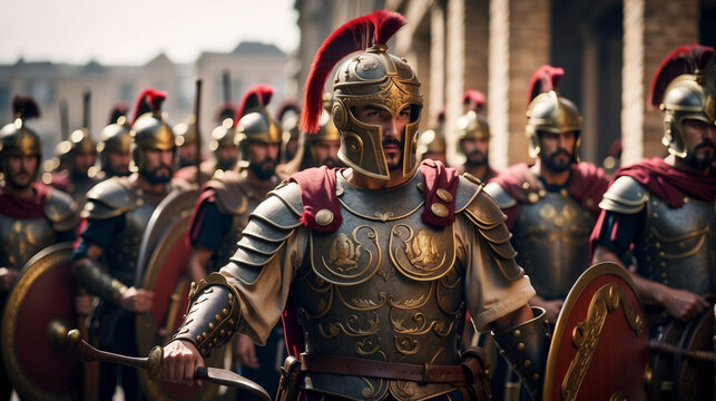Roman soldier in ornate armor