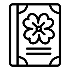 Book with shamrock icon