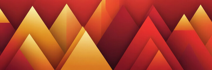 Pyramidal Shapes in Red and Gold - obrazy, fototapety, plakaty