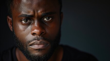 A portrait of a black man with a serene expression highlighting the often overlooked fact that bipolar disorder affects people of all races and backgrounds.
