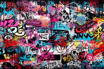 Multicolor Dirty Graffiti Tags And Throw ups pattern, Abstract Dirty Graffiti Tags Wallpaper, Graffiti Background, Graffiti Wallpaper, Graffiti Pattern, AI Generative