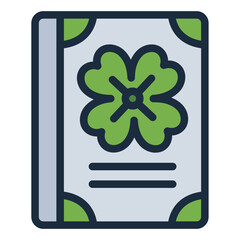 Book with shamrock icon