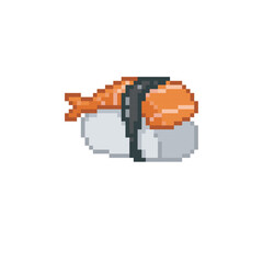 Fototapeta premium Shrimp nigiri sushi, pixel art food