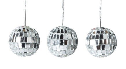 Shining mini disco Ball dance music event equipment isolated on white