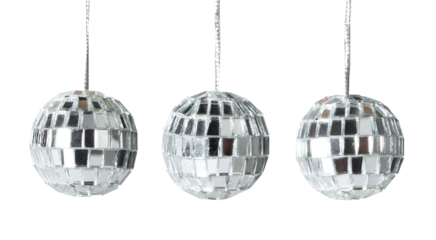 Shining mini disco Ball dance music event equipment isolated on white