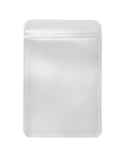 Clear plastic ziplock bag isolated on white background with clipping path.