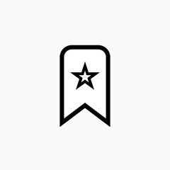 Bookmark Icon. Presented in Line Art Style.  Applied as a Trendy Symbol for Design Elements, Presentations, and Web Apps.