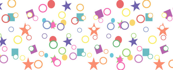 Abstract pattern with Circles and stars in soft gradient pastel background in sweet colors. vector