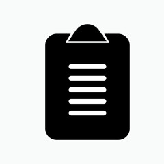 Clipboard Icon. Paper Holder Board. Check Results, Job Monitoring Symbol - Vector.