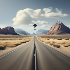 road in desert Generative AI