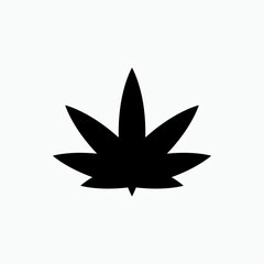 Ganja. Leaf Ganja Icon. Cannabis, Hemp. Marijuana Symbol - Vector.