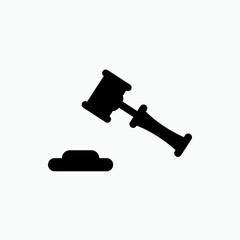 Hammer of Law Icon. Court Symbol - Vector Logo Template. 