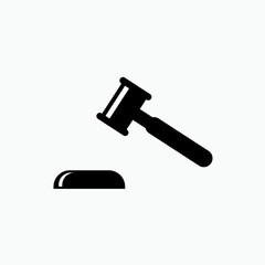 Hammer of Law Icon. Court Symbol - Vector Logo Template. 