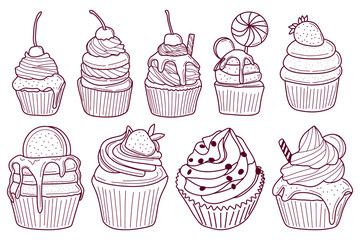 set of cupcakes