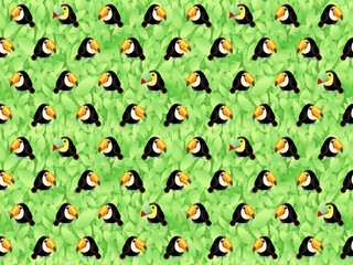 オオハシのシームレスパターン　G'