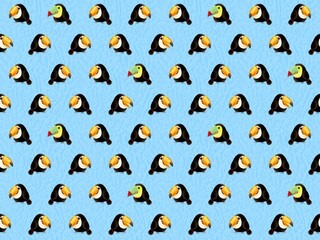 オオハシのシームレスパターン　H'