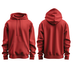 red hoodies isolated on white background