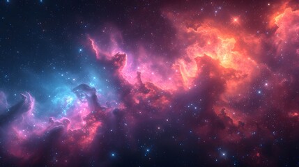 Fototapeta premium Cosmic Universe with nebula and stardust, colorful backgrounds. copy space, wallpaper, mockup, presentation.