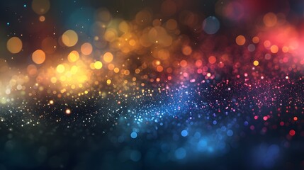 Multicolored glitter sparkling shiny backgrounds. particles in the air like sparkles, abstract texture wallpaper, copy space, mockup.