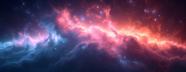 Cosmic Universe with nebula and stardust, colorful backgrounds. copy space, mockup, presentation.