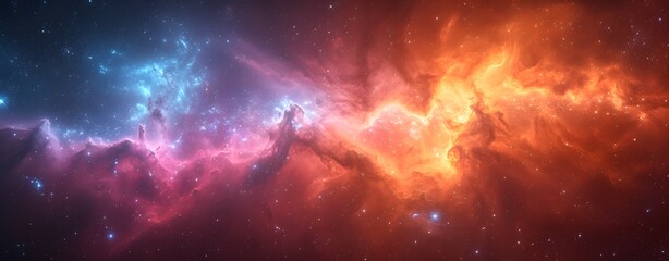 Fototapeta na wymiar Cosmic Universe with nebula and stardust, colorful backgrounds. copy space, mockup, presentation.