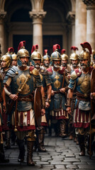 Obraz premium Roman soldier in ornate armor