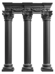 Deurstickers Black columns arched isolated on white © CoolGraphics