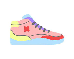 Sneakers from the 90s, flat vector illustration. Retro element for your design.