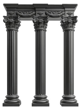 Black columns arched isolated on white