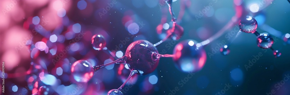 Aufkleber advanced red molecular structure. generative ai