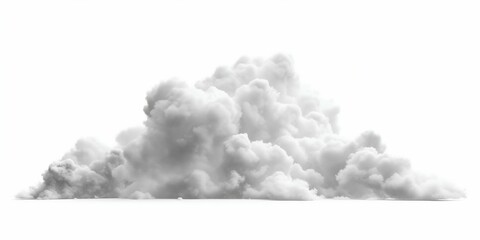 Fluffy White Clouds on Isolated Background. Generative ai