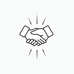 Hand Shake Icon.  Deal, Agree.Friendship, Brotherhood. Greeting Symbol  - Vector. 